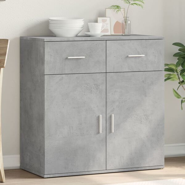 vidaXL Sideboard Concrete Gray 31.1"x15"x31.5" Engineered Wood