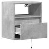vidaXL Wall-mounted Bedside Cabinet Concrete grey Engineered wood