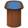vidaXL Poker Table Blue Engineered wood Medium Cup Holders Poker Table
