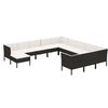 vidaXL Garden Lounge Set Black, Cream White