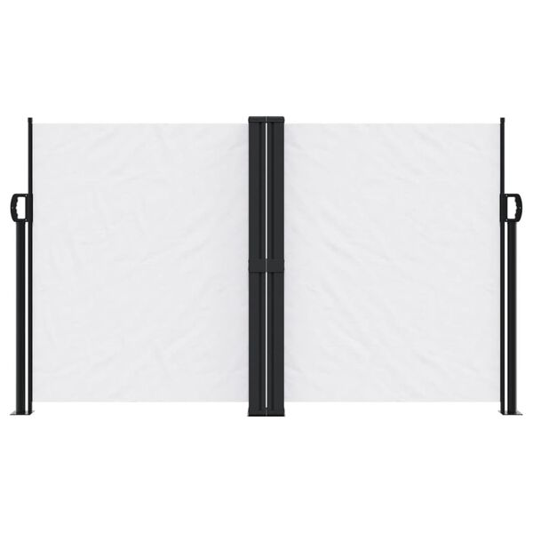 vidaXL Retractable Side Awning White Polyester with a PU coating, Steel