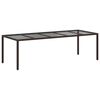 vidaXL Garden Dining Table Brown 98.4 x 39.4 x 29.5 in Poly rattan