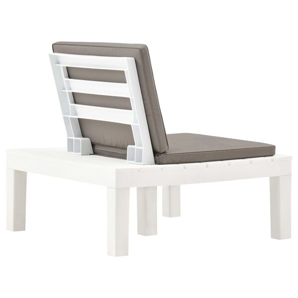 vidaXL Patio Lounge Chair with Cushion Plastic White