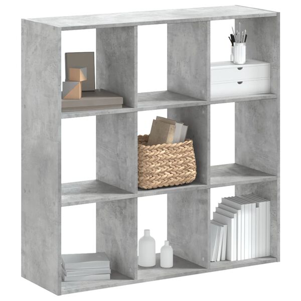 vidaXL Bookcase Concrete Grey Engineered Wood 40.2x12.6x40.2 in Bookcase