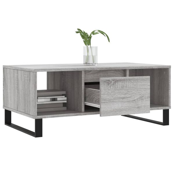 vidaXL Coffee Table Grey Sonoma Engineered wood, Metal Medium
