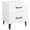 vidaXL Bedside Cabinet Set of 2 White Engineered wood, metal Standard