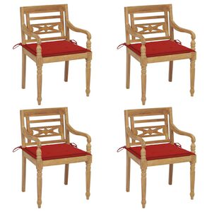 vidaXL Batavia Chair Set of 4 Natural