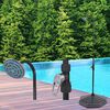 vidaXL Solar Shower Black Aluminum Standard Height-Adjustable