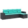 vidaXL 5 Piece Patio Sofa Set with Cushions Gray Poly Rattan
