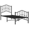 vidaXL Bed Frame Black Powder-Coated Steel Small Single Bed Frame