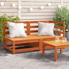 vidaXL Garden Sofa Wax brown Solid pine wood 2-seater Modular