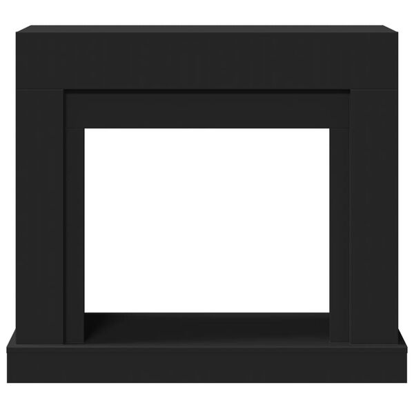 vidaXL Fireplace Surround Black 39.4x11.8x34.4" Engineered Wood