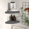 vidaXL Corner Shelf Set of 2 High gloss grey Honeycomb MDF, metal Medium