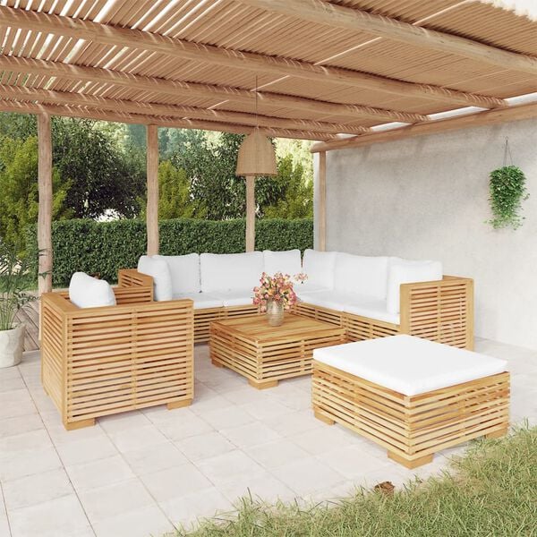 vidaXL Garden Lounge Set Cream white