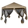 vidaXL Hexagonal Pop-Up Marquee with Sidewalls 11.8x10.2' Taupe 2.41 oz/ft²