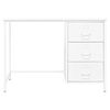 vidaXL Desk White Steel Medium Desk Rectangular Industrial