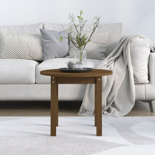 vidaXL Coffee Table Honey Brown Solid Pine Wood Medium Simple