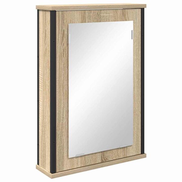 vidaXL Bathroom Mirror Cabinet Brown 42 x 12 x 60 cm Engineered wood