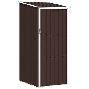 vidaXL Garden Shed Brown Galvanized Steel Medium Garden Shed