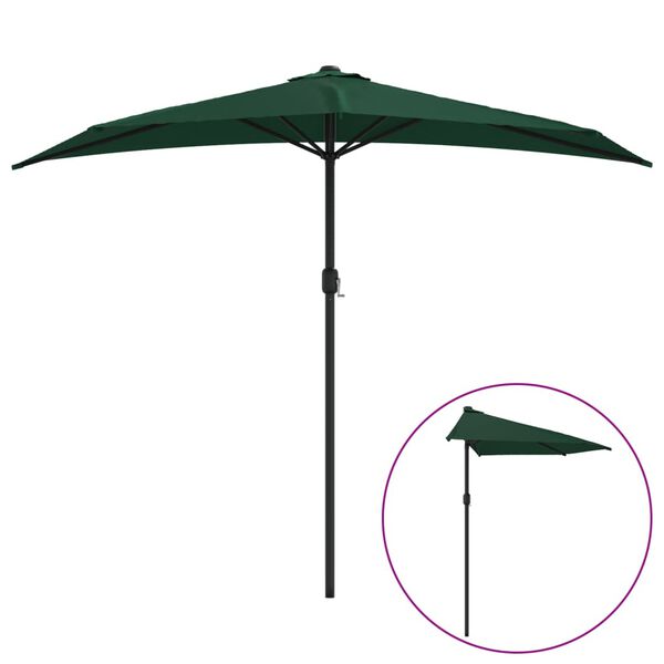 vidaXL Garden Parasol Green Polyester, Aluminum, Steel