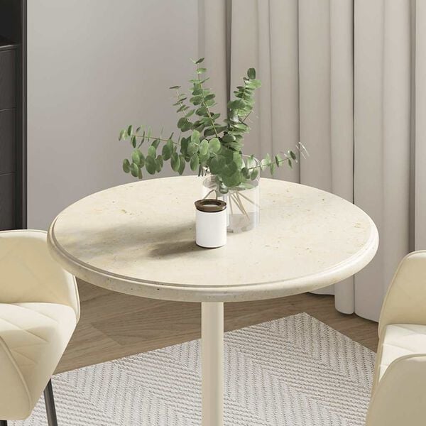 vidaXL Table Top Cream Marble 23.6 x 1.0 in Durable Table Top
