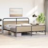 vidaXL Bed Frame Smoked Oak Steel Double Durable Bed Frame