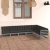 vidaXL Garden Lounge Set Grey Solid pine wood, 100% polyester fabric Large