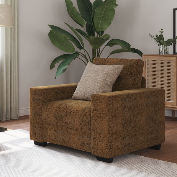 vidaXL Sofa Chair with Cushion Brown Faux leather and Wood