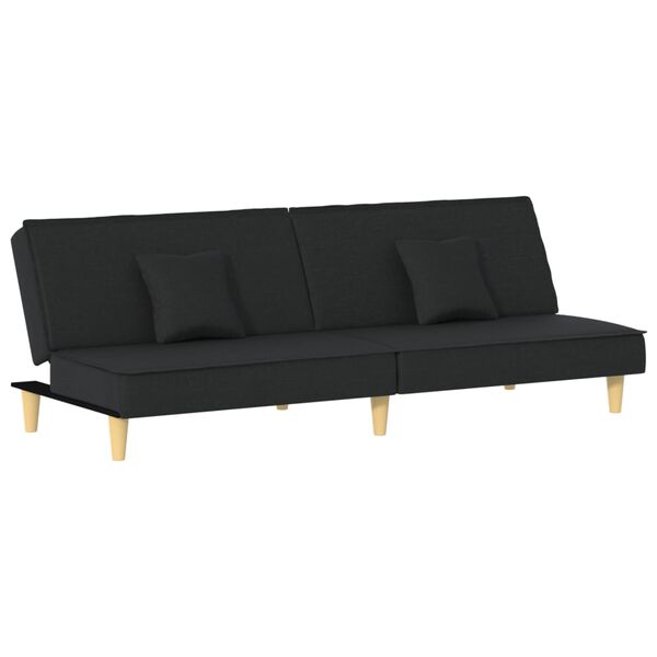 vidaXL Sofa Bed Black Fabric (100% polyester), plywood Standard
