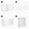 vidaXL Dog Gate Set of 4 White Poplar Wood Foldable Dog Gate