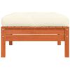 vidaXL Patio Footstools with Cushions 2 pcs Wax Brown Solid Wood Pine