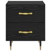 vidaXL Bedside Cabinet 2 pcs Black Oak 15.75 x 13.78 x 18.70 in