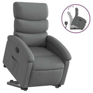 vidaXL Stand Up Recliner Chair Dark Grey Polyester, Metal, Plywood