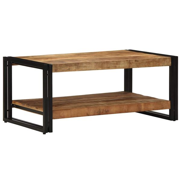 vidaXL Coffee Table Natural wood Solid rough mango wood, iron