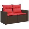 vidaXL 11 Piece Patio Sofa Set with Cushions Brown Poly Rattan (US only)