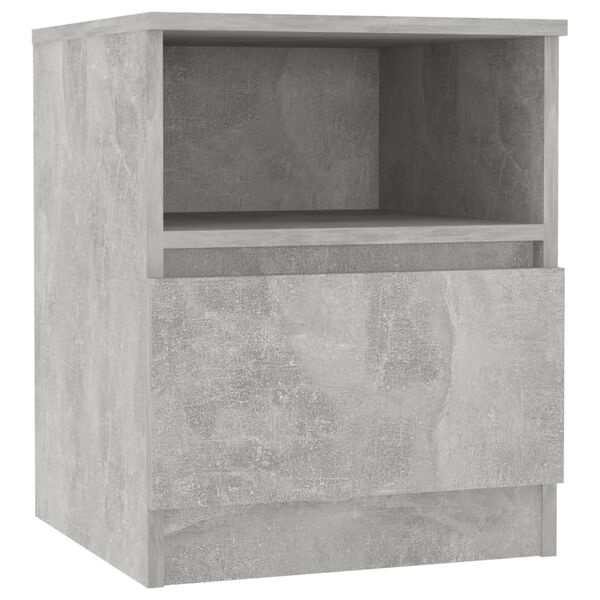 vidaXL Bed Cabinet Concrete grey Engineered wood Medium Bed Cabinet