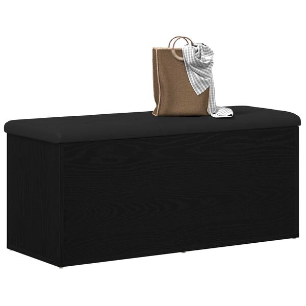 vidaXL Storage Bench with Storage Black oak 40.16 x 16.54 x 17.72 in