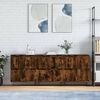 vidaXL Sideboard Set of 3 Smoked oak Engineered wood