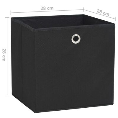 vidaXL Storage Boxes 10 pcs Non-woven Fabric 11"x11"x11" Black