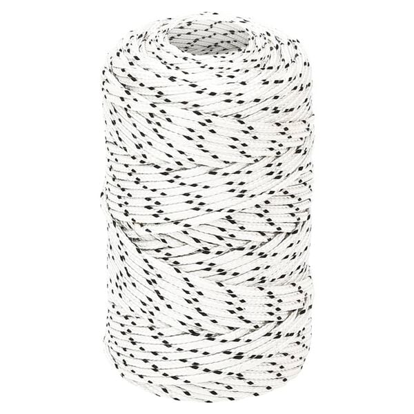 vidaXL Braided Boat Rope White 0.08 "x328.1 ' Polyester