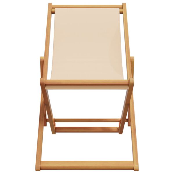 vidaXL Beach Chair Set of 2 Beige Solid eucalyptus wood with oil finish