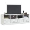 vidaXL TV Cabinet Set of 2 White Cold-rolled steel Medium TV Cabinet