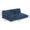 vidaXL Sofa Cushion 3 pcs Indigo Fabric