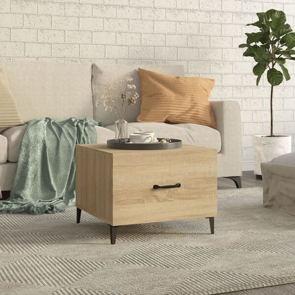 vidaXL Coffee Table Sonoma oak Engineered wood, metal Medium