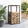 vidaXL Firewood Rack Matt Black 19.7"x11"x37" Steel