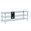 vidaXL TV Stand Transparent Tempered glass, stainless steel