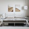 vidaXL Bed Frame White Powder-Coated Steel 76 x 80 in Bed Frame