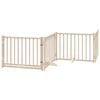 vidaXL Dog Gate with Door Foldable 4 Panels 126.0 " Solid Wood Fir