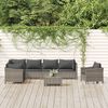 vidaXL Garden Lounge Set Grey PE Rattan Large Modular