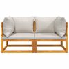 vidaXL Corner Sofa Light grey Solid acacia wood, Polyester Medium